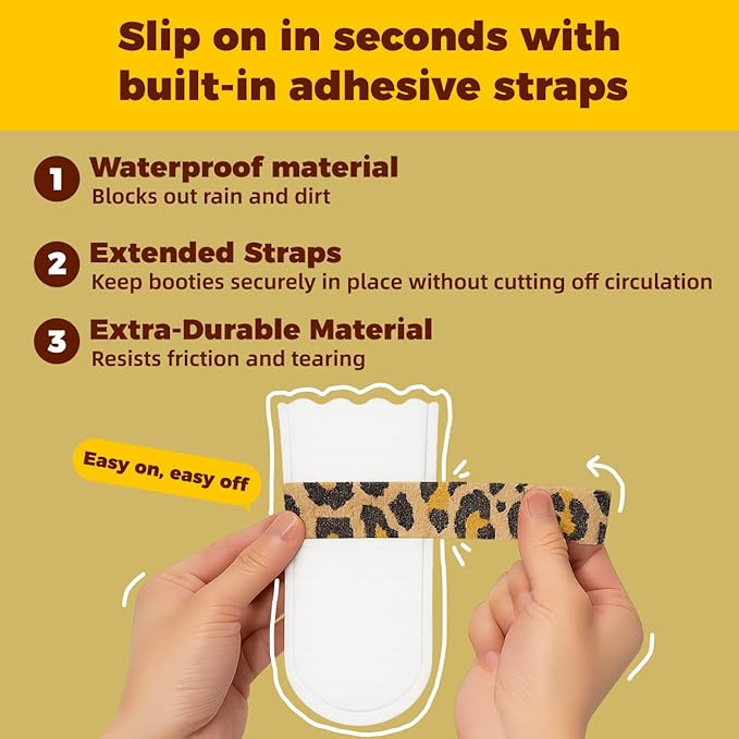 Disposable Dog Booties for Dogs & Cats, Waterproof & Breathable Paw Protectors with Integrated Medical-Grade Self-Adhesive Bandage – Easy On/Off, Prevent Licking & Wound Recovery, 20 Pack (Small)