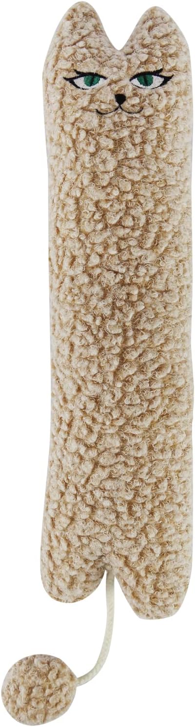 TTcat Catnip Silvervine Matatabi Pillow for Cats & Kittens,Cat Kicker Toy,Large Size Cat Pillow Soothing Plush Cat Toy(Beige).