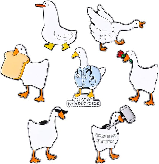 7 Pcs Enamel Pin Funny Reading Animal Brooch Alloy Cute Cartoon Lapel Pins Cat Clip Decoration Badges for Backpacks Clothes Jackets Bags Hat