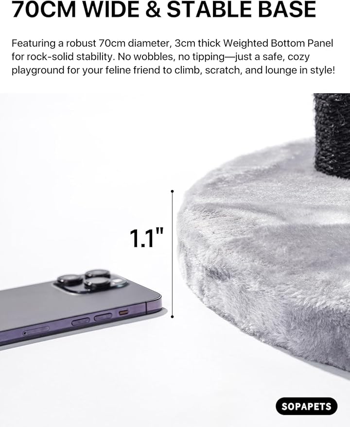 Extra Large Cat Tree for Maine Coon,65 Inches Tall Cat Tree Tower for Indoor Cats Large Adult 20 lbs,XXL Heavy Duty Luxury Sturdy Cat House with Big Hammock,Sisal Scratching Post,Condo