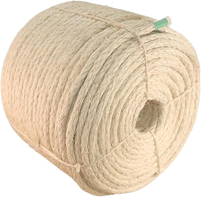Premium Brazilian Sisal Rope, Natural Fiber 100% Sisal, Ultra Durable, Chemical-Free, Ideal for DIY, Cats, Scratching Post Replacement, Home Decor, Garden, Crafting (1/2” 600 ft / 12mm 180m)