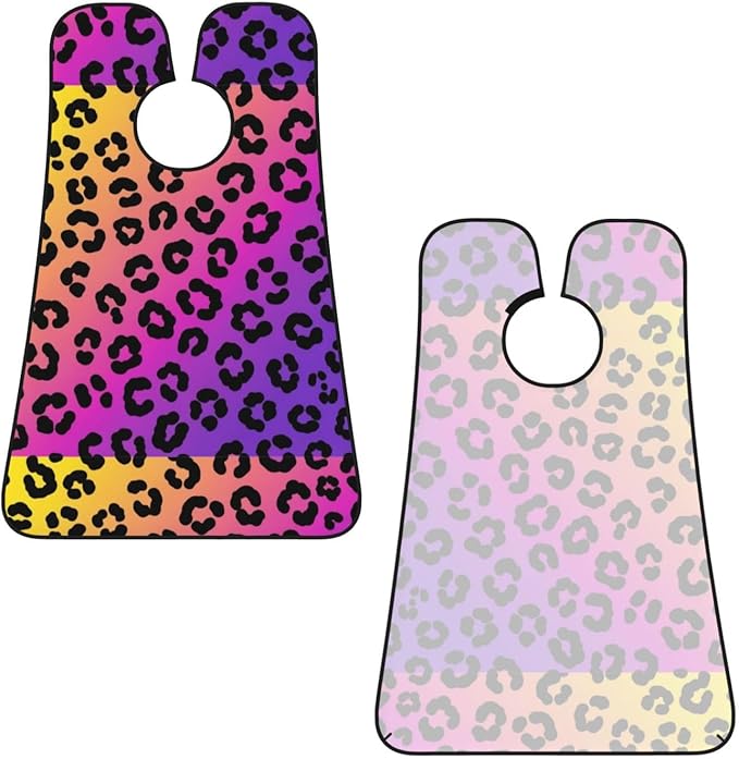Waterproof Grooming Apron, Non-Stick Beard Bib with Suction Cups, for Cheetah Skin Rainbow Leopard Print