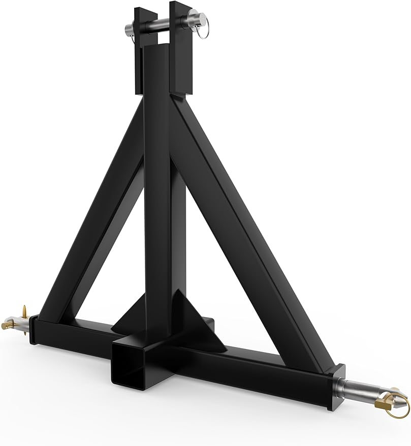 3 Point 2" Trailer Hitch Receiver Heavy-Duty for Category 1 Tractors Compatible with Kubota, BX, LM25H, WLM Tractor, NorTrac, Yanmar, Kioti, Cat