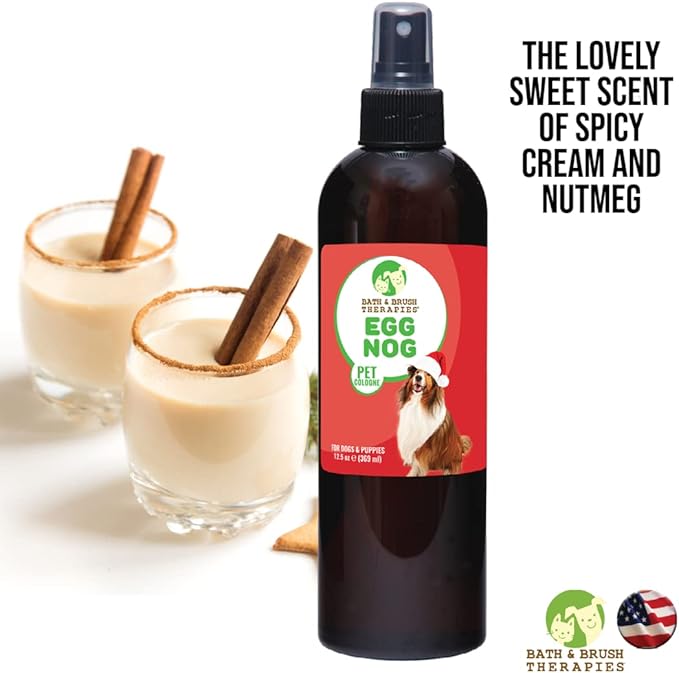 Showseason Animal Products Bath & Brush Therapies® Egg Nog Pet Cologne For Dogs 12.5 oz | Long-Lasting Odor Eliminator | Paraben-Free | Biodegradable & Non-Toxic | Made in USA