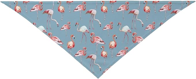Flamingos Tropical Blue Dog Bandana Scarf Triangle Bibs Pet Accessories Cat Kerchief