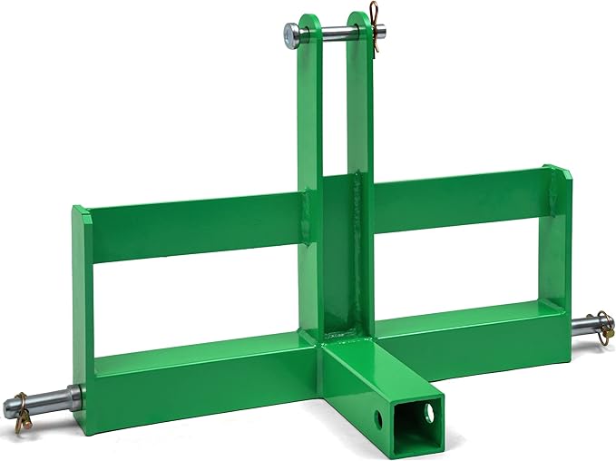 YITAMOTOR 3 Point Quick Hitch with 2" Receiver for Category 1, 3 Pt Tractor Trailer Hitch Drawbar Adapter Attachments with Suitcase Weight Brackets