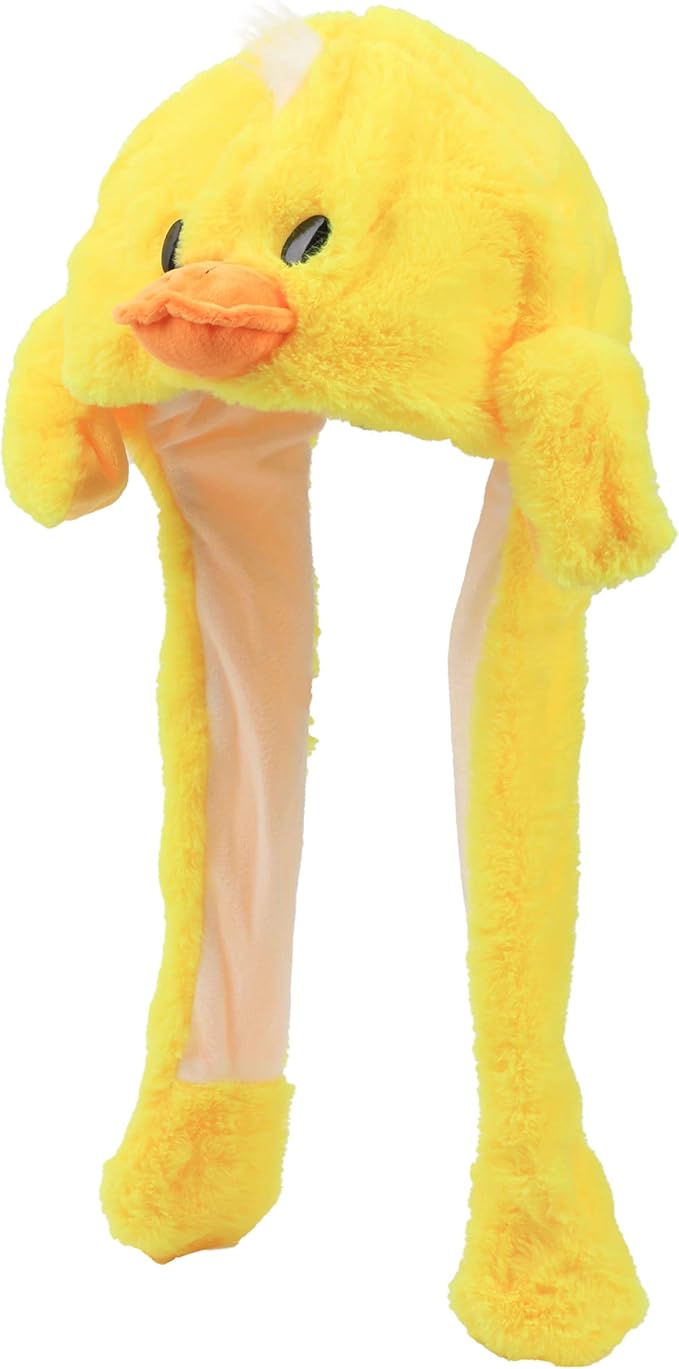 Animal Hat with Ears Moving Jumping Pop Up Beating Hat Plush Holiday Cosplay Dress Up Funny Gift for Kids