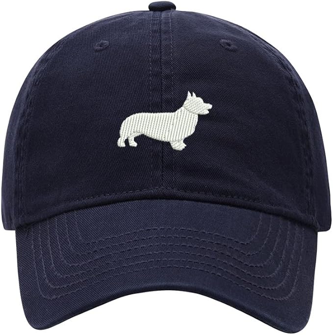Baseball Cap Men Corgi Dog Embroidered Washed Cotton Dog Hat Baseball Caps