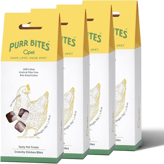 OPET Freeze Dried Cat Treats - Single Ingredient High Protein Pet Food, Healthy Training Snacks, Freeze Dried Chicken Food Toppers for Cats and Dogs, Grain Free (Chicken, 4 Pack)