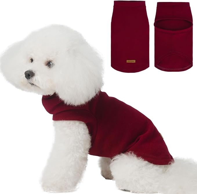 EXPAWLORER Soft Cat Sweater - Sweaters for Cats Only Warm Kitten Clothes, Fall and Winter Pet Coat Pullover Design, Fleece Sweatshirt Clothing Also for Puppy Small Dogs, Red Large