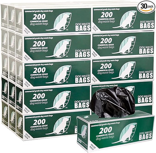 Zero Waste USA 6,000 Commercial Grade, non-branded, Dog Waste Station Refill Roll Bags - 40% Thicker competitor brands Roll Bags - Fits Any Dog Waste Station - 30 rolls of 200 bags