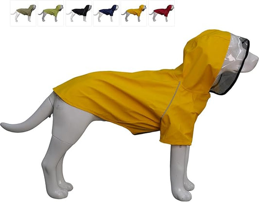 LoveLonglong Premium Waterproof Dog Raincoat with Reflective Safety Features Pet Raincoats for Large Medium Small Dogs Yellow S