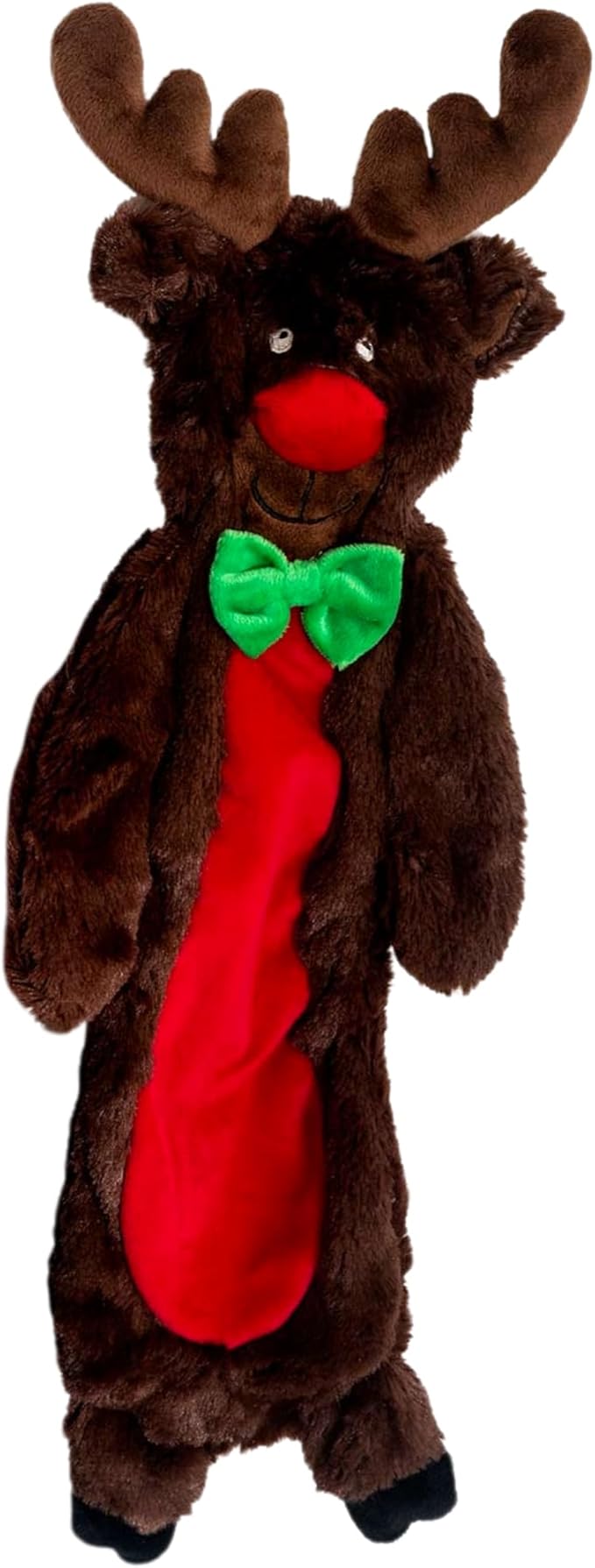 Jeffers Pet Plush Dog Toy with Squeaker, Christmas Reindeer 12" - Soft Crinkle Fabric, Safe & Durable, Healthy Fun for Small & Medium Dogs, Interactive Play, Fetch, Tug - Best Gift for Active Games