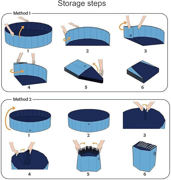 Foldable Pet Dog Kids Swimming Pool(32'' x 8''),Plastic Anti-Slip PVC Bathing Tub Swimming Pool Durable Fiberboard Kiddie Pool Blue