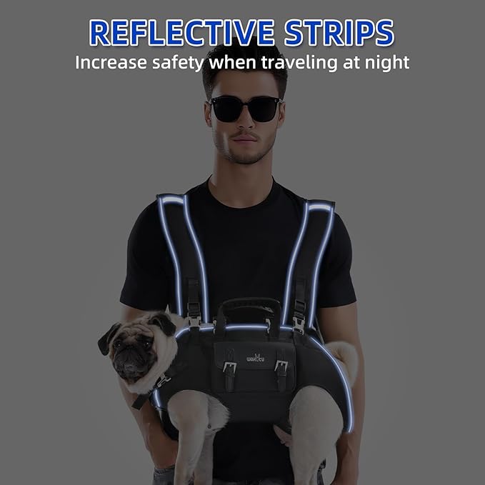 Dog Backpack Carrier for Dogs,Dog Lift Harness,Adjustable Padded Breathable Straps for Dogs, Disabled, Joint Injuries, Arthritis,L