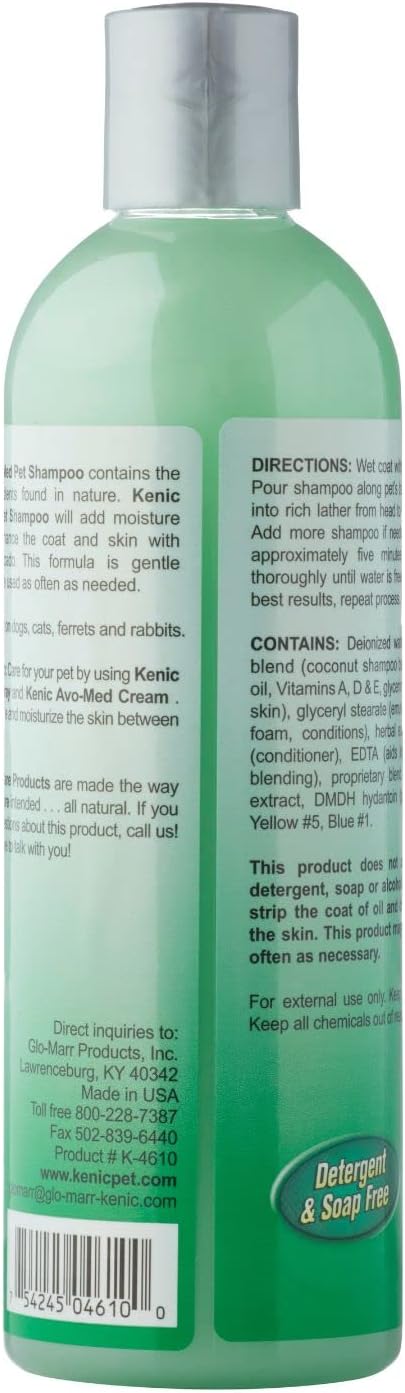 Kenic Ultra Nourishing AVO-Med Pet Conditioning Shampoo, Made in USA with Naturally Derived Ingredients, Soap & Paraben Free, pH Balanced