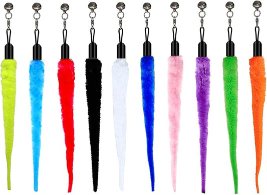 LASOCUHOO Cat Worm Toys, (10 Packs) Interactive Cat Wand Replacement, Wand Refill Attachments for Indoor and Ourdoor Cats