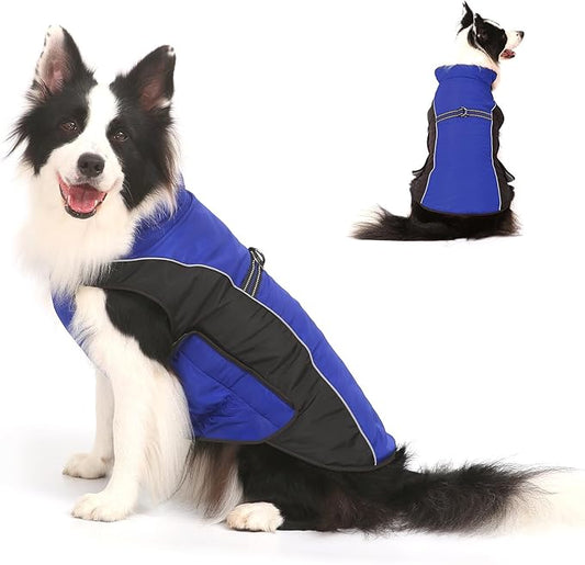 Warm Dog Winter Coat, Gimilife Dog Sweater Cold Weather Coats Waterproof Dogs Apparel Clothes Pet Jacket Padded Vest Outfit for Small Medium Large Dogs