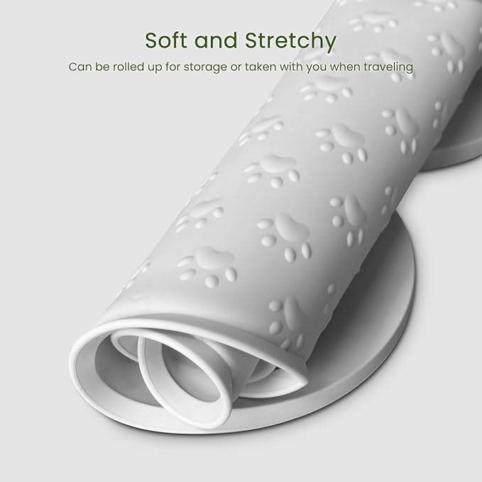 Dog Food Mat Anti-Slip Silicone Dog Bowl Mat Thicker Pet Placemat Waterproof Cat Feeder Pad with Raised Edge Puppy Kitten Feeding Mats Suitable Small Medium-Sized Dogs Cats Eating Tray