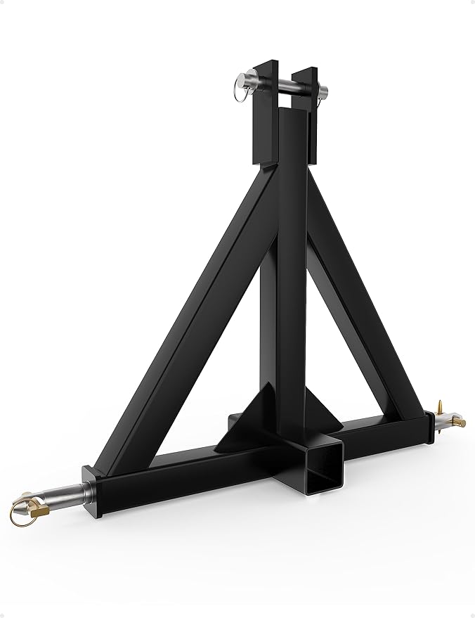 3 Point 2" Trailer Hitch Receiver Heavy-Duty for Category 1 Tractors Compatible with Kubota, BX, LM25H, WLM Tractor, NorTrac, Yanmar, Kioti, Cat