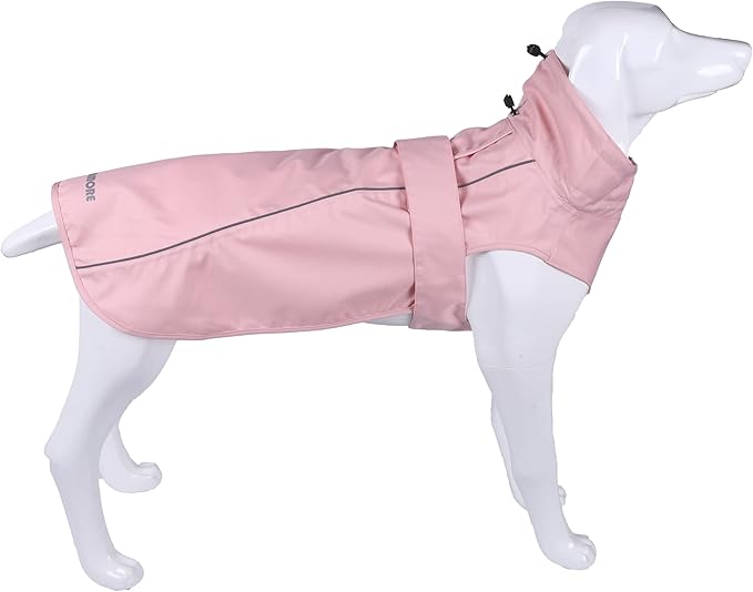 Adjustable Waterproof Dog Raincoat for Dogs,Lightweight Pet Rain Jacket Puppy Clothes with Reflective Strip for Small Medium Large Dogs (Pink, Medium)