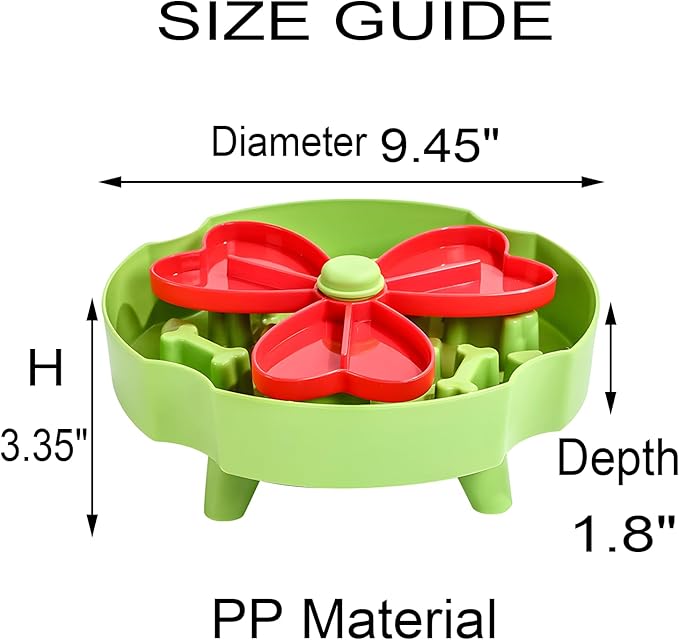 Elevated Slow Feeder Bowl for Cats and Dogs - Raised Puzzle Food Dish with Non-Slip Stand, Anti-Choke Maze Design for Fast Eaters, Indoor Pets - Improves Digestion for Kittens, Puppies (Green)