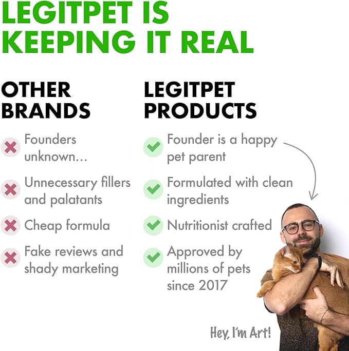 LEGITPET Cat Calming Treats Natural Anxiety Relief for Indoor Cats Stress & Travel Storm Separation Support Helps with Vet Visits, Grooming & Loud Noises Soothing Behavior Aid 100 Yummy Chews