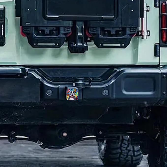 Hitch Cover Fits for 2-Inch Hitch,French Bulldog Portrait in A Spray - Paint Manner Rubber Trailer Hitch Cover Tube Plug Insert,Car Exterior Accessories, Receiver Tube Hitch Plug