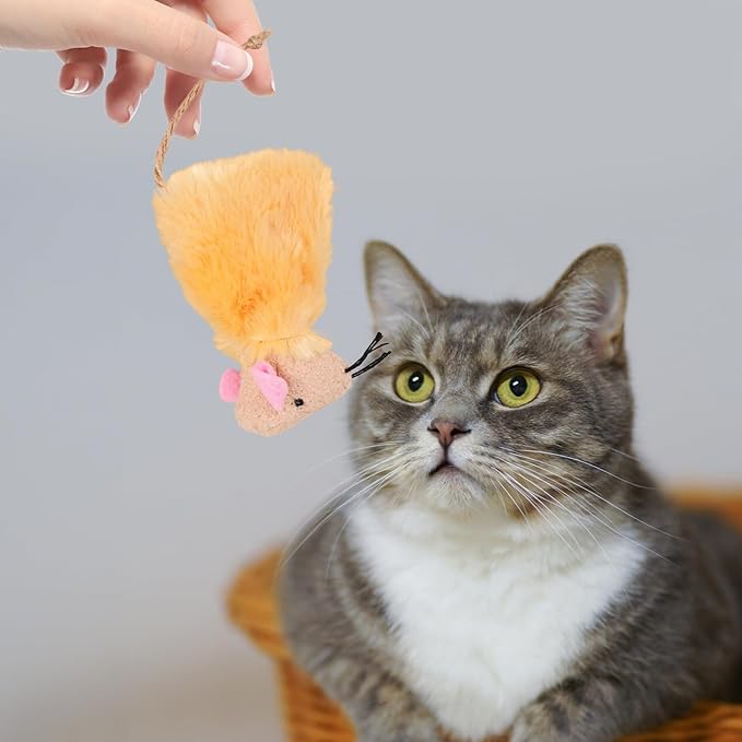 9sets Cat Teaser Biting Toys Interactive Plush Cat Toy Set Pet Playthings Fun 3pcs*3 Random