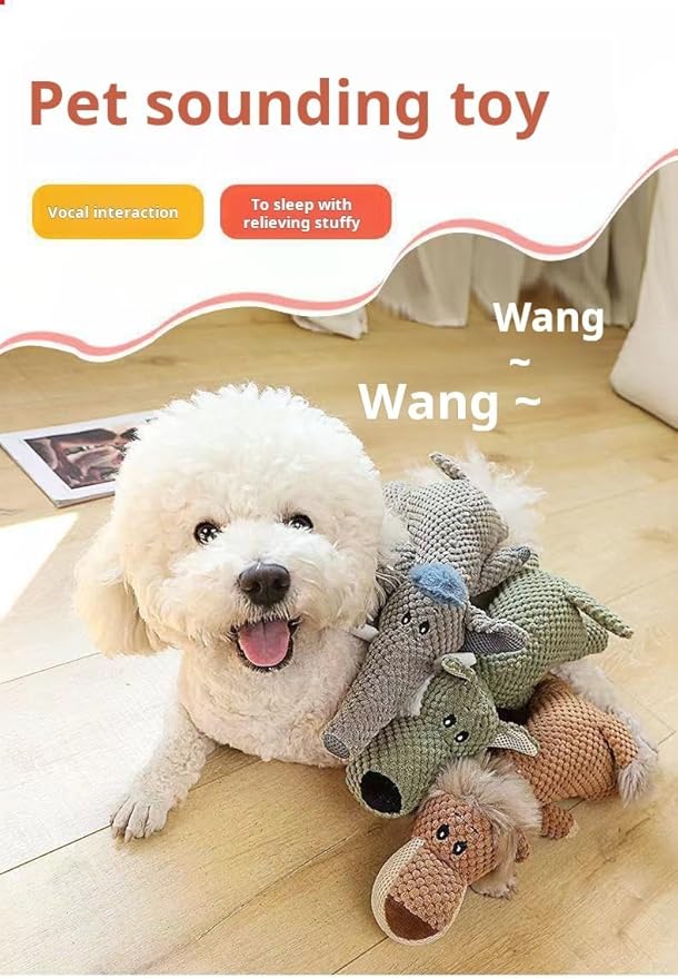 Soft Chew Toy for Dog Cute Durable Dog Toy Stuffed Animal Dog Plush Toy Puppy Pet Mutt Toy Plush Dog Chew Toy Suitable for Large, Medium and Small Dogs Grey Elephant
