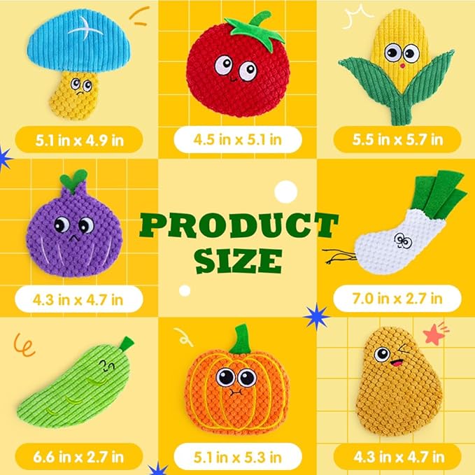 8 Pack Dog Squeaky Toys, Pet Crinkle Toy No Stuffing Dog Chew Toys with Soft, Durable Fabric for Small Medium Breeds, Stuffless Pet Supplies Interactive Puppy Teething Toys to Keep Them Busy