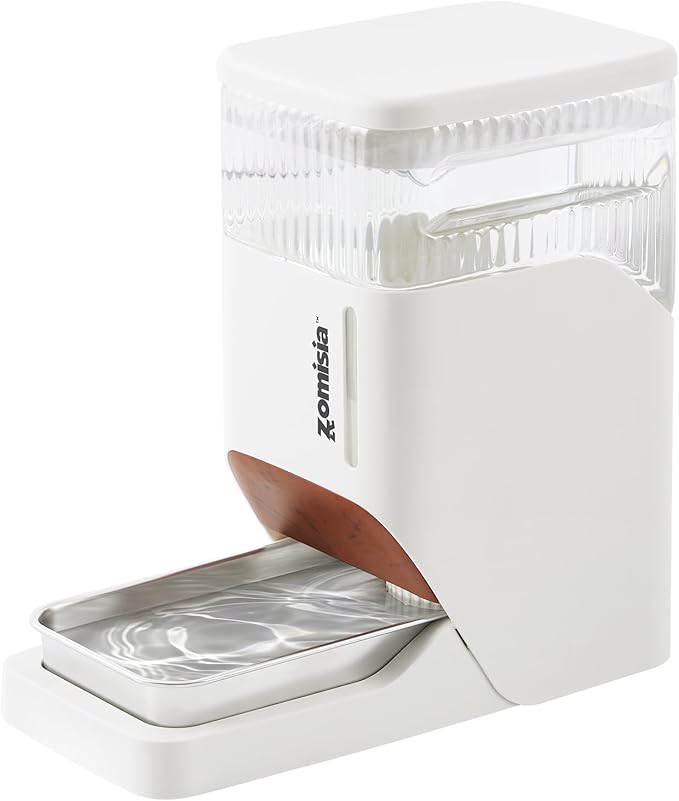 Automatic Dog Water Dispenser 8L with Stainless Steel Bowl, Gravity Large Capacity Water Bowl for Dogs, 2 Gallon Pet Waterer 100% BPA Free, White