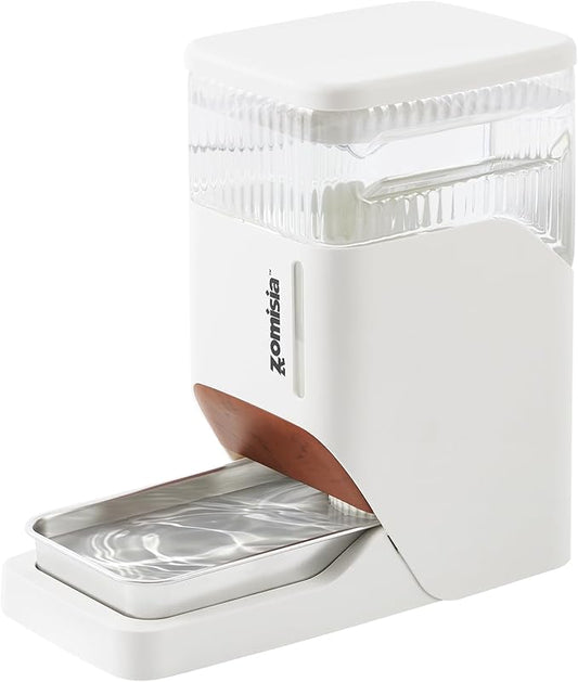 Automatic Dog Water Dispenser 8L with Stainless Steel Bowl, Gravity Large Capacity Water Bowl for Dogs, 2 Gallon Pet Waterer 100% BPA Free, White