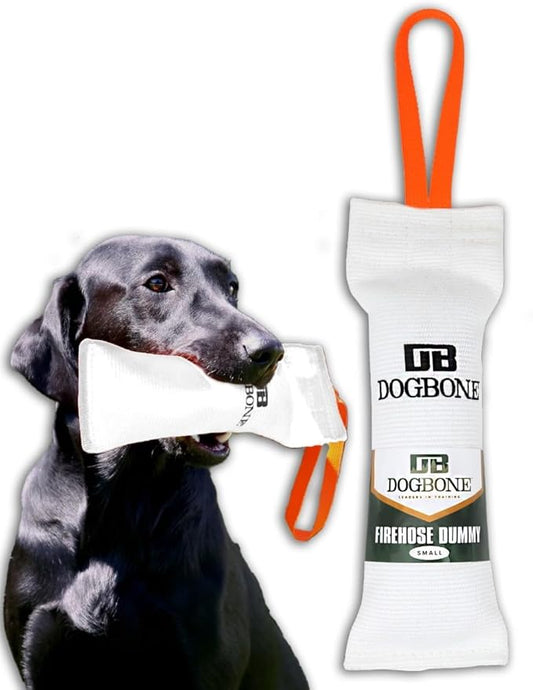 DogBone Firehose Dog Bumper for Hunting & Sporting Dog Training – Perfect Floating Dummy for Water Retrieving & Fetch – Ideal Canvas Alternative for Puppies or Adult Retrievers & Includes Throw Loop