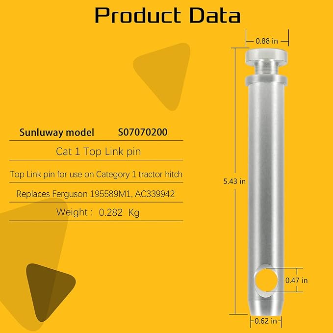 4 Pack TK95029 Cat 1 Quick Hitch Adapter Bushing Kit with S07070200 Top Link Pin and S14114400 Lynch Pin with Ring Fit for Category 1 3-Point Quick Hitches and Tractors