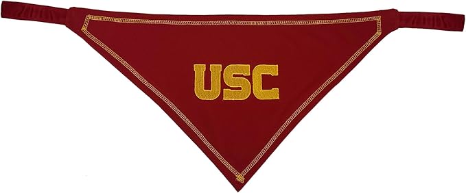 Pets First NCAA USC Trojans TIE Bandana, Size Small/Medium. Dog Bandana Scarf Bib for Pet Cat Dog. The Ultimate Game-Day, Party Bandana
