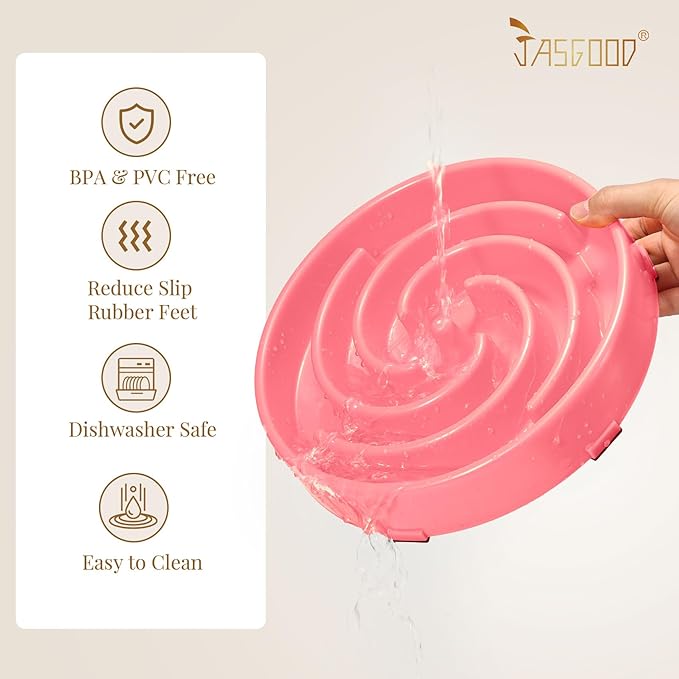 JASGOOD Slow Feeder Dogs Bowl for Large Medium Dogs,Anti-Gulping Pet Slower Food Feeding Bowls Stop Bloat,Preventing Choking Healthy Design Dogs Bowl