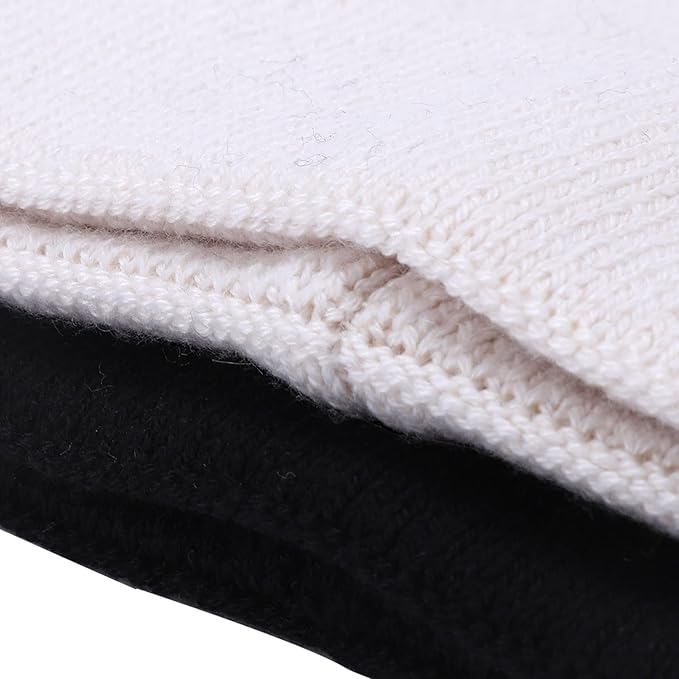 Cat Ear Beanie for Women Girls, Autumn Winter Knit Cuff Beanie Hip Hop Beanie Hat Cat Crochet Ski Cap