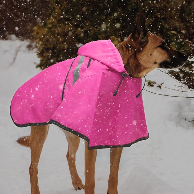 Candofly Dog Raincoat Reflective Dog Rain Jacket Waterproof Hooded Ponch Rain Coat for Small Medium Large Dogs (Pink, Medium)