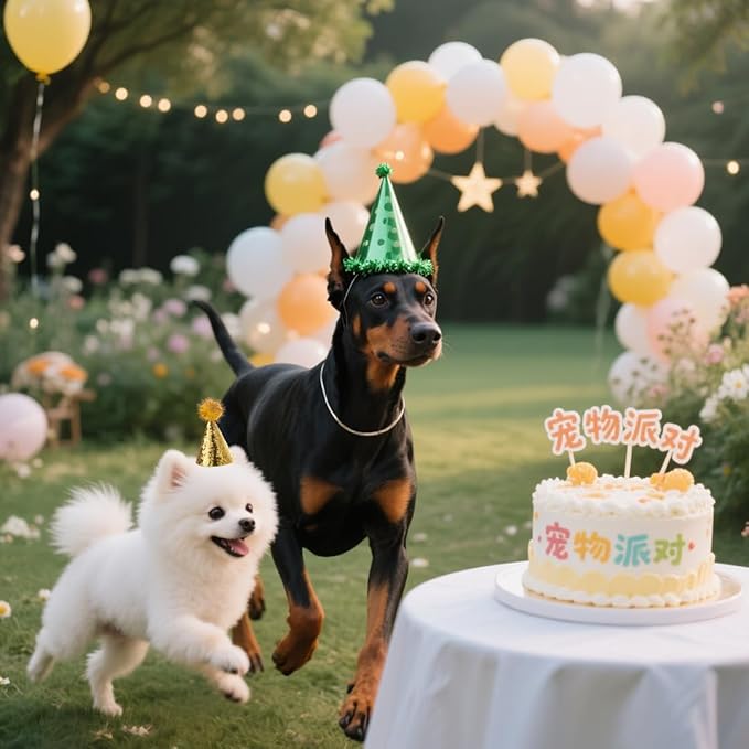 10pcs Mini Party Hats for Stuffed Animals Dog Birthday Hat Small Dog Hats Cat Birthday Hat Party Decorations Pet Grooming Costume Accessories