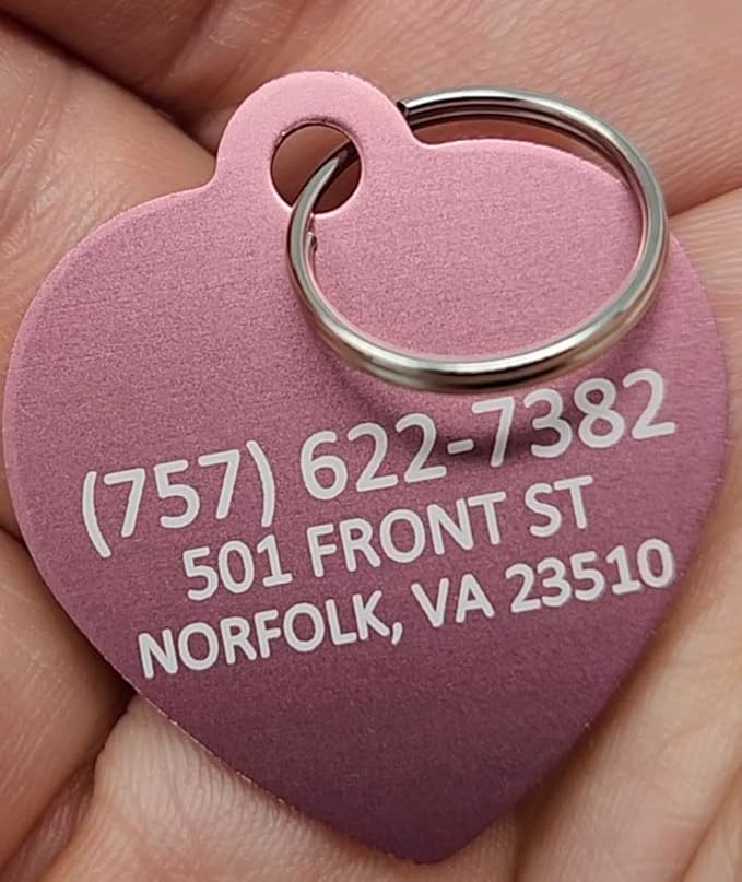 Dr. Fremont's Custom Pet Tag | Large, Heart-Shaped Aluminum | Many Colors & Shapes | Strong, Durable, Anodized | Personalized for Dog & Cat