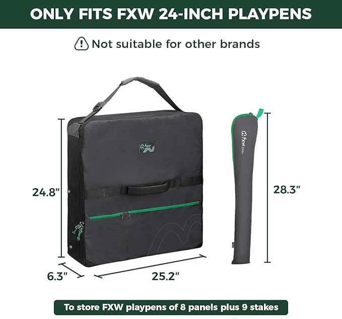 FXW Specialized Dog Playpen Storage Bag (Not Suitable for Other Brands), Designed for RV Trips, Fits 24" H 8 Panels and 9 Stakes│Patented