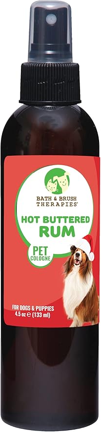 Showseason Animal Products Bath & Brush Therapies® Hot Buttered Rum Pet Cologne For Dogs 4.5 oz | Long-Lasting Odor Eliminator | Paraben-Free | Biodegradable & Non-Toxic | Made in USA