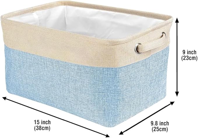 Custom Dog Toys Storage Basket Collapsible Fabric Dog Toy Box and Storage Bin with Handles Organizer for Pet Food, Toys, Clothes, 15" x 9.8" x 9"