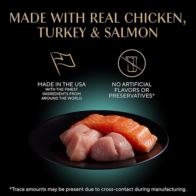 Sheba Perfect Portions Wet Cat Food Pate Savory Chicken, with Sustainable Salmon, and Roasted Turkey Entree Variety Pack, 2.6 oz. Twin-Pack Trays (18 Count, 36 Servings) (Pack of 2)