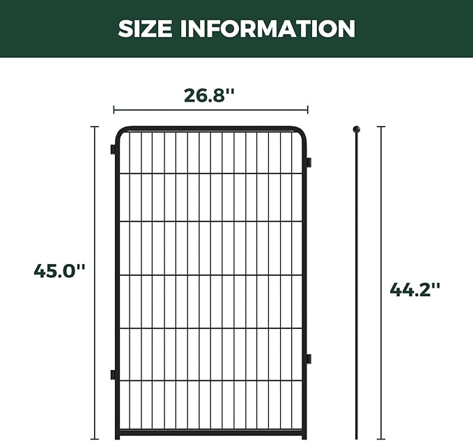 FXW Homeplus Unleashed Indoor Dog Playpen - Stress-Free and Safe Play, Heavy Duty 45 Inch 4 Panels Dog Pen for Large Dogs, Black│Patented