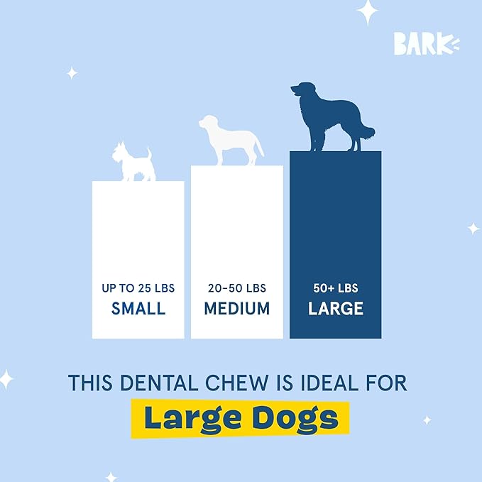 Barkbox Bright Original Dog Dental Chew Sticks Plaque and Tartar Cleaning, Large Breeds, 2X 15 Count Bags - (30 Chews)