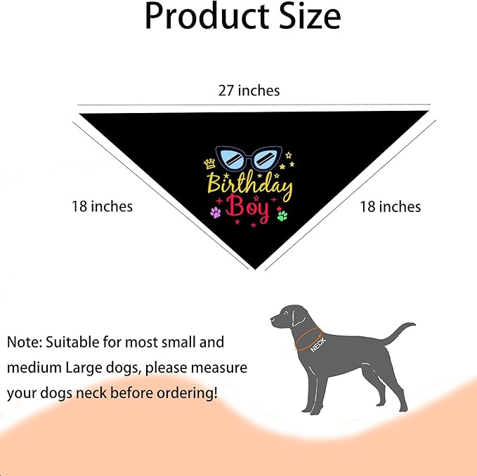 Dog Birthday Bandana, Triangle Dog Bandanas Party Supplies Bandanas Boy Girl Dogs Birthdays Gift Plaid Bibs Scarf Adjustable Accessories for Small Medium Large Puppy Pet