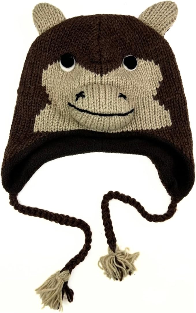 Humble Hilo Hand-Knitted Wool Animal Beanie - Easy Halloween Costume Hat for Anyone, Cute Winter Beanie Hats