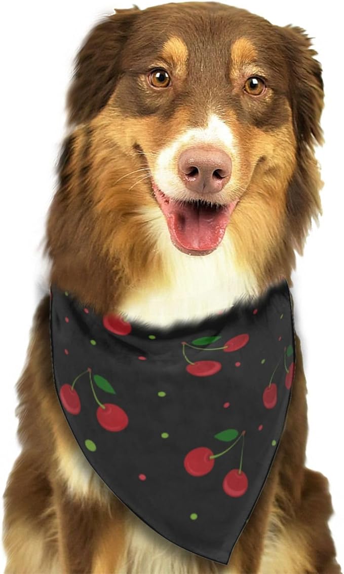 Cherry Dog Bandana Scarf Triangle Bibs Pet Accessories Cat Kerchief